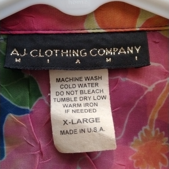 AJ Clothing Co. Miami Sheer Floral Shirt/Bathing Suit Cover Sz.XL Vintage - Picture 3 of 9